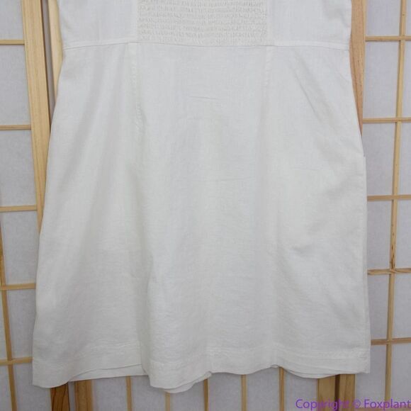 NEW Madewell Linen-Cotton Puff-Sleeve Mini Dress, lighthouse, 14‎ - Picture 8 of 16